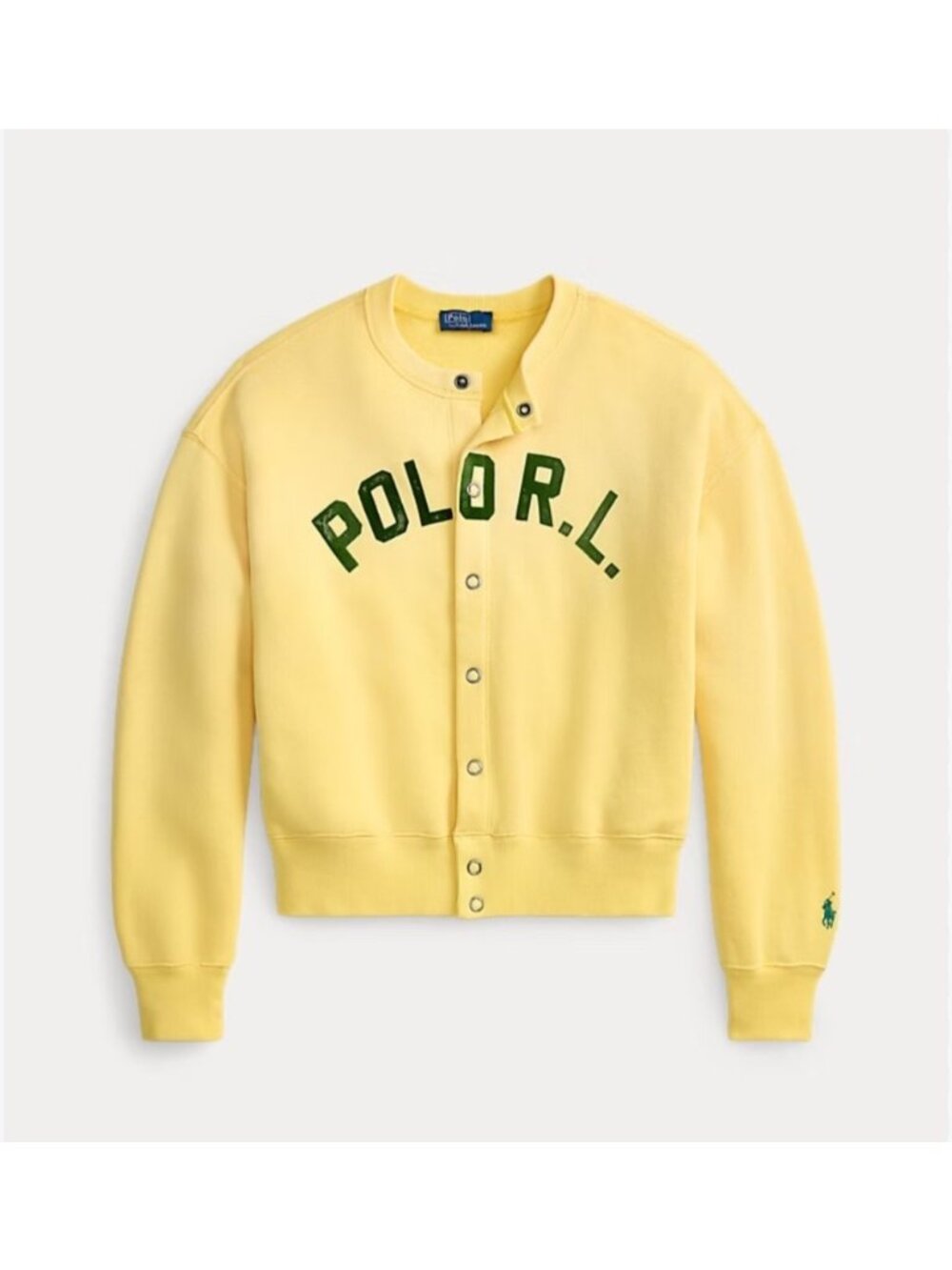 Polo Ralph Lauren Women's Sz XS Logo print fleece cardigan - yellow